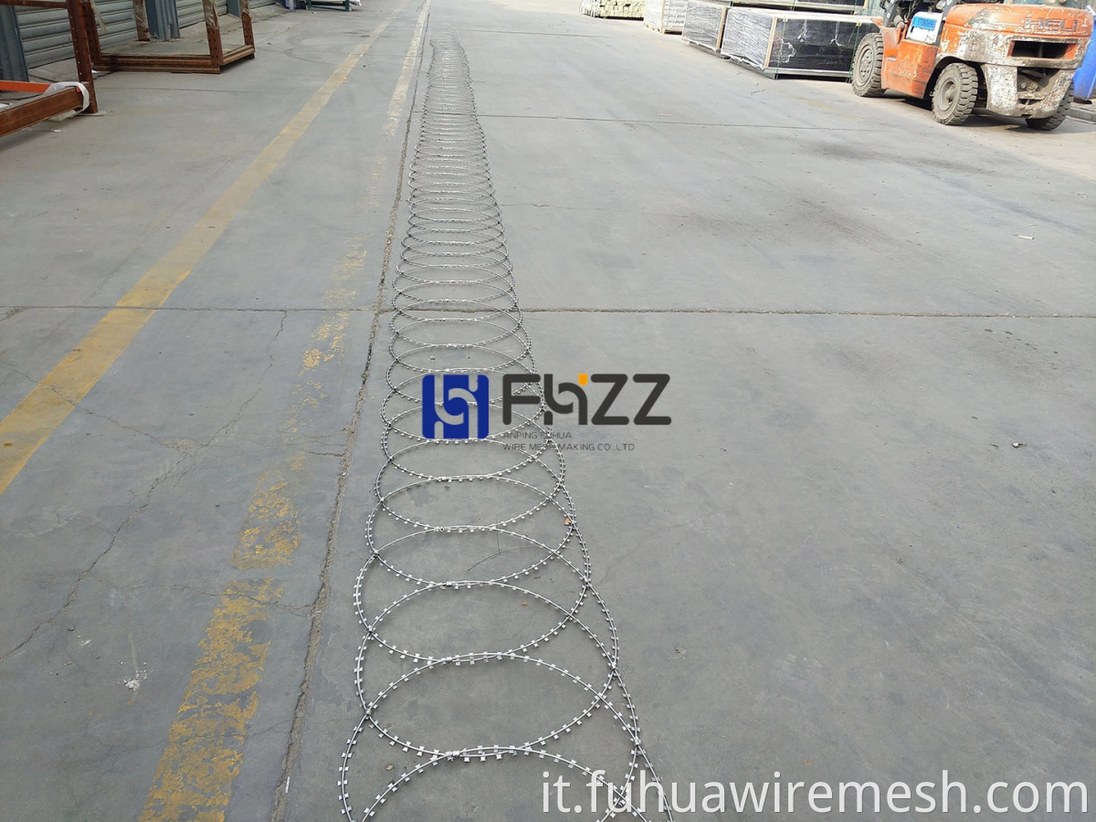 500mm Height Stainless Steel Or Galvanized Ripper Flat Wrap Razor Wire Type Bto 10 Or Bto 22 Installation Coverage 15mtrs1